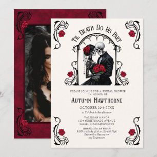 Gothic Photo Til Death Bridal Shower Invitation
