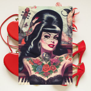 Gothic Piano Girl Tissue Paper
