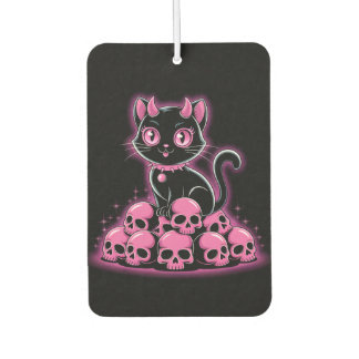 Gothic Pink Devil Cat Car Air Freshener