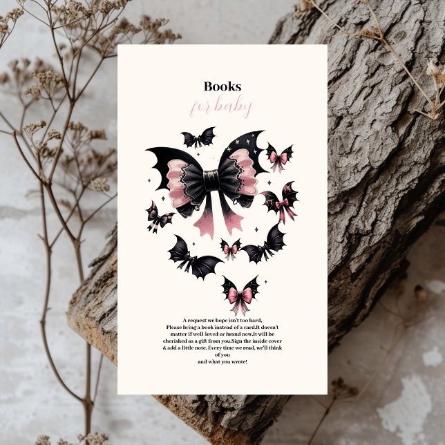 Gothic Pink Halloween Baby Shower Books for Baby Enclosure Card (Creator Uploaded)
