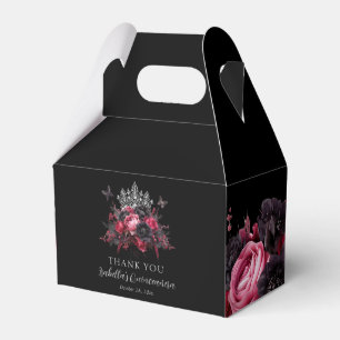Gothic Pink Red & Black Quinceañera Favour Box