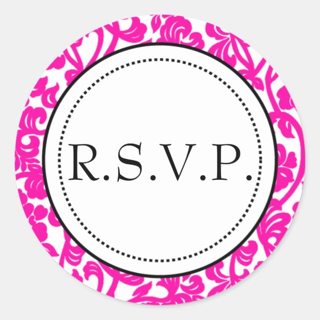 Gothic Pink & White Flourish Envelope Seals (Front)