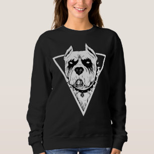 Gothic Pitbull For Heavy Metal Halloween Dog Lover Sweatshirt