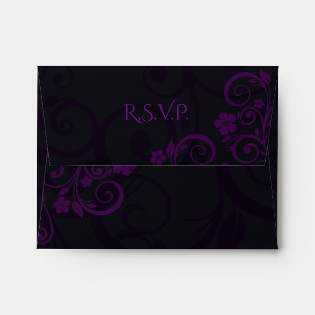 Gothic Plum Wedding Response Envelopes (Back (Top Flap))