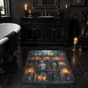 Gothic Potion Bottles – Dark Apothecary Bath Mat