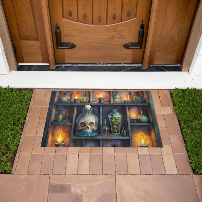 Gothic Potion Bottles – Dark Apothecary Doormat (Outdoor)