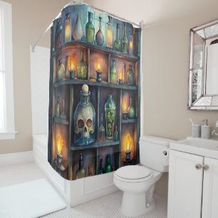 Gothic Potion Bottles – Dark Apothecary Shower Curtain