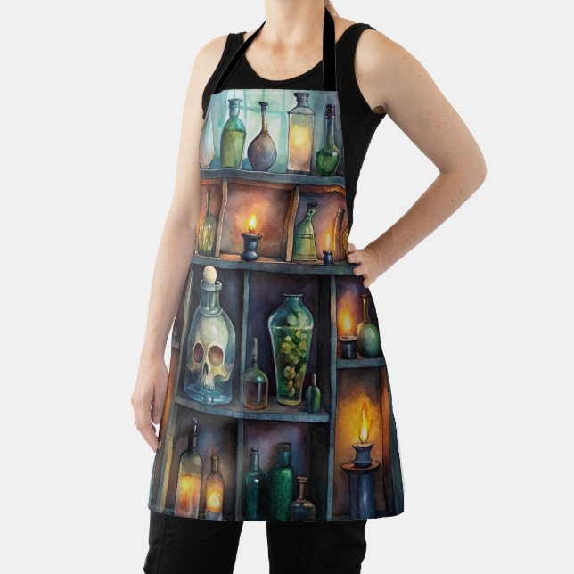Gothic Potion Bottles – Dark Fantasy Witchy Apron (Insitu)