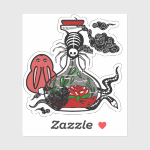 Gothic Potion with Skeleton Spider