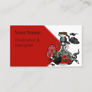 Gothic Potion with Skeleton Spider Business Card