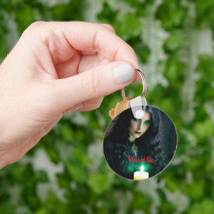 Gothic Pretty Witch, Dark Theme Key Ring