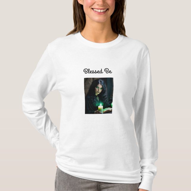 Gothic Pretty Witch, Dark Theme T-Shirt (Front)