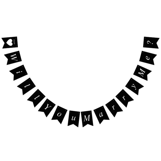 Gothic Proposal At Home, Custom Will You Marry Me Bunting (All)