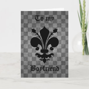 Gothic punk fleur de lis funny boyfriend birthday card