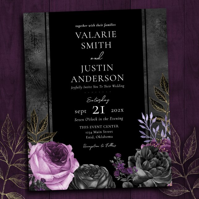 Gothic Purple and Black Floral Wedding All in One (Creator Uploaded)