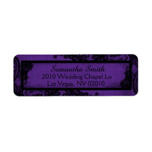 Gothic Purple Black Lace Grunge Wedding Labels
