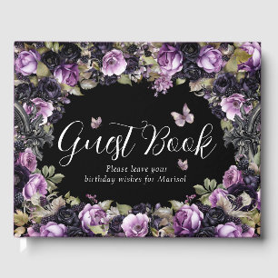 Gothic Purple & Black Moody Quinceañera Guest Book