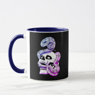 Gothic Purple & Blue Snake and Skull Dark Art Mug