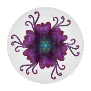 Gothic Purple Flower Dark Floral Botanical  Cutting Board