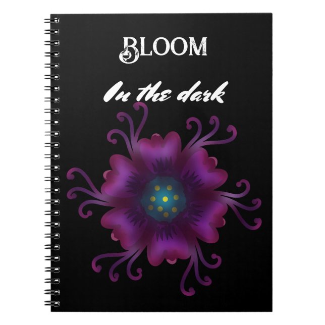 Gothic Purple Flower Dark Floral Botanical  Notebook (Front)