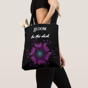 Gothic Purple Flower Dark Floral Botanical Tote Bag