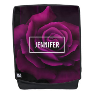 Gothic Purple-Red Rose Flower Backpack