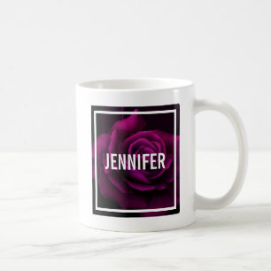 Gothic Purple-Red Rose Flower Coffee Mug