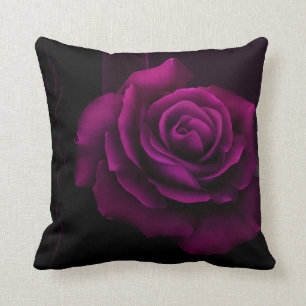 Gothic Purple Red Rose Flower Cushion