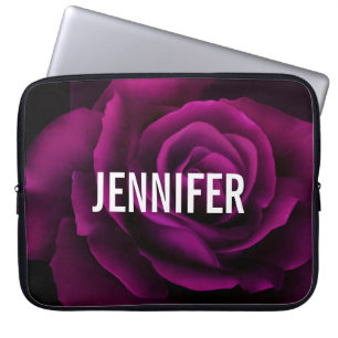Gothic Purple-Red Rose Flower Laptop Sleeve