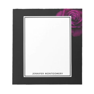 Gothic Purple-Red Rose Flower Notepad