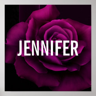 Gothic Purple-Red Rose Flower Poster