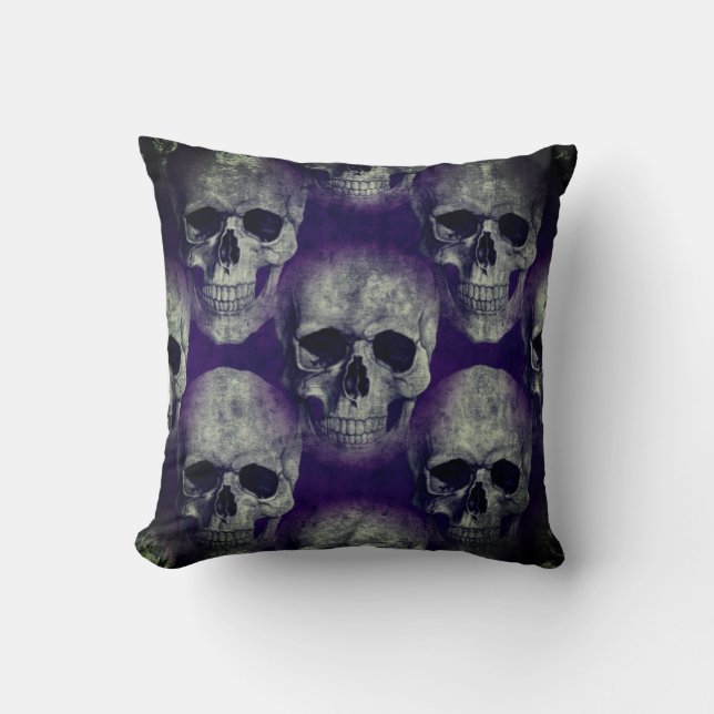 Gothic Purple Skull Cushion (Front)