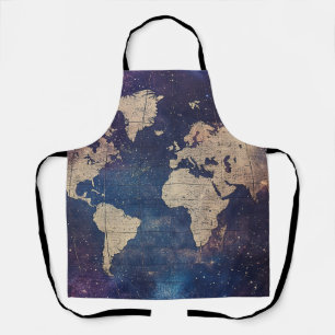 Gothic Purple Vintage Celestial Map Apron