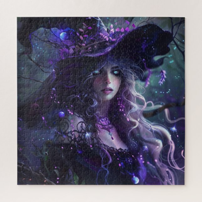 Gothic Purple Witch Jigsaw Puzzle (Vertical)