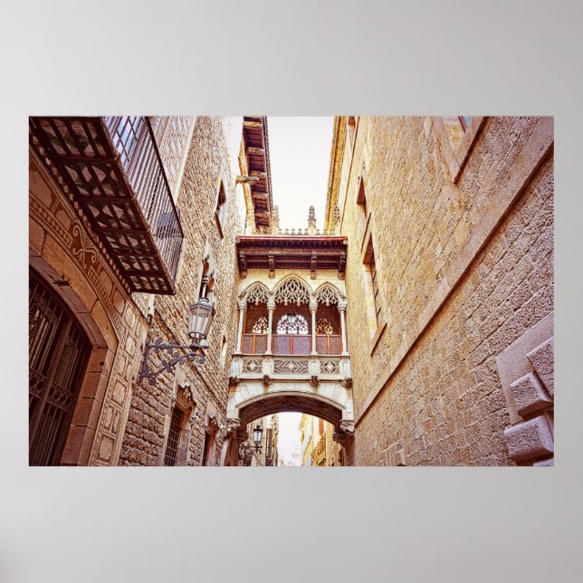 Gothic quarter in Barcelona, Spain Poster (Front)