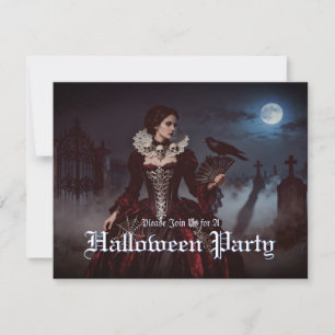 Gothic Queen in Moonlit Graveyard