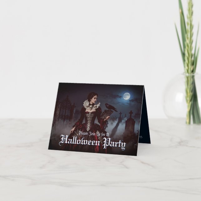 Gothic Queen in Moonlit Graveyard Card (Front)