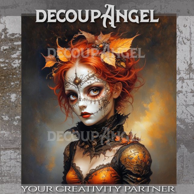 Gothic Queen of Autumn Decoupage Tissue Paper (Creator Uploaded)