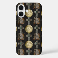 Gothic R.I.P. Headstone Celtic Cross Full Moon Art