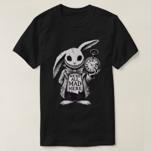 Gothic Rabbit Mad Wonderland Dark Fantasy Art T-Shirt