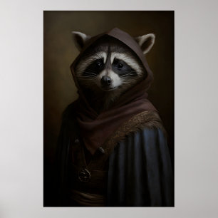 Gothic Racoon Art Print Victorian Rogue Animal