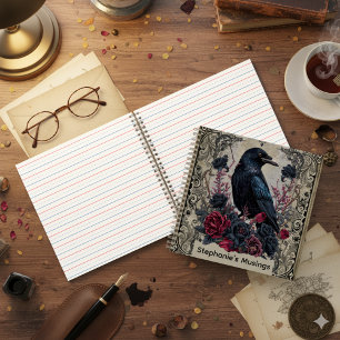 Gothic Raven and Roses Journal Notebook
