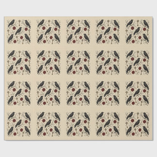 Gothic Raven Antique Keys Victorian Halloween Wrapping Paper