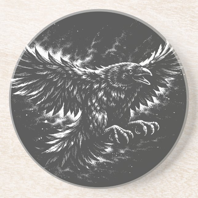 Gothic Raven – by BurnsInHell Coaster (Front)