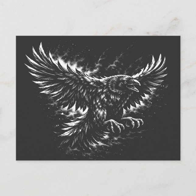 Gothic Raven – by BurnsInHell Postcard (Front)