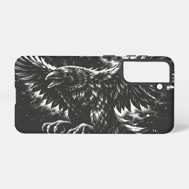 Gothic Raven – by BurnsInHell Samsung Galaxy S21 Case (Back Horizontal)