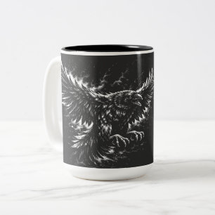 Gothic Raven – by BurnsInHell Two-Tone Coffee Mug