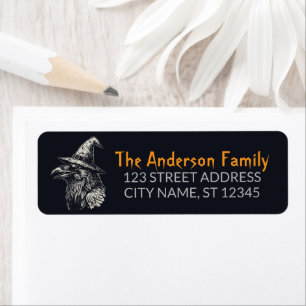 Gothic Raven Crow Halloween Return Address Label  