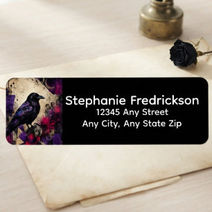Gothic Raven Dark Academia Return Address Label