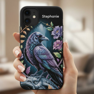 Gothic Raven Floral Dark Academia Style iPhone 11 Pro Case